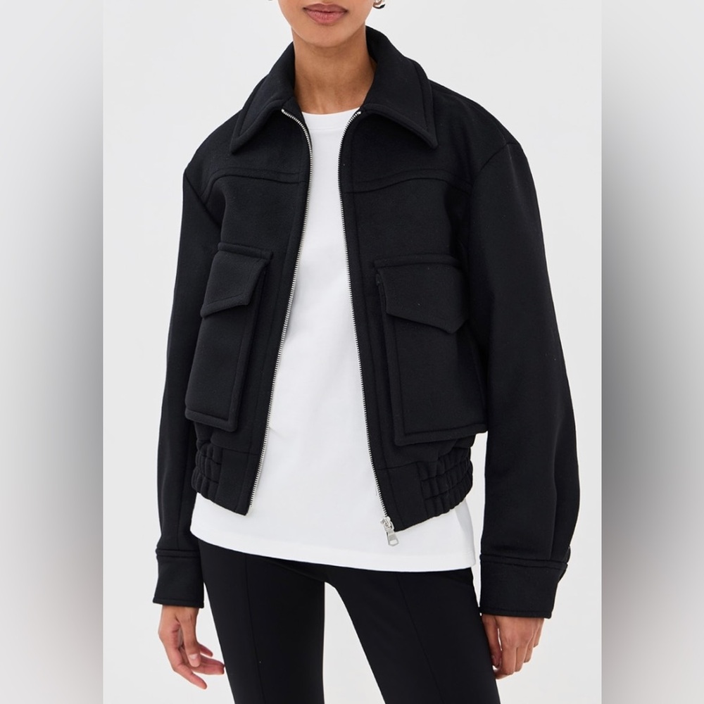 Bite studios Cila Wool Zip Bomber Jacket black, NWT, Size FR 38 (US 8/10/12)